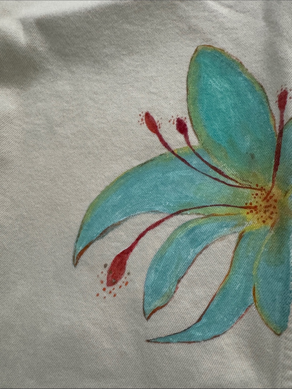 Free Assembly Hand-Painted Floral Wide Leg Jeans Size 6 - Picture 5 of 9
